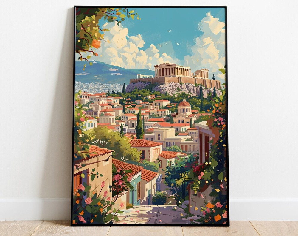 Greece Print Poster Santorini Wall Art Printable Greece Wall Art Print