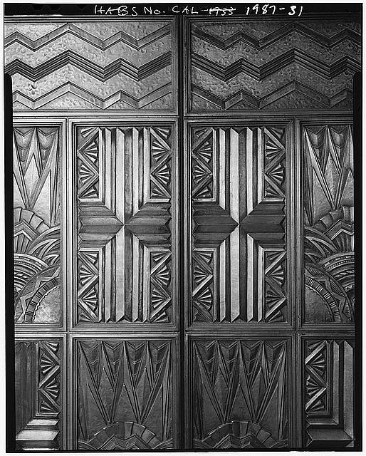 Photo:Richfield Oil Building Los Angeles CA 1930s Art Deco Elevator Doors