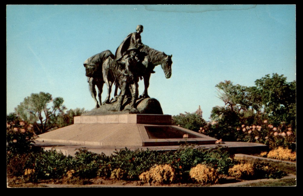 Postcard Pioneer Mother Statue at Penn Valley Park MO