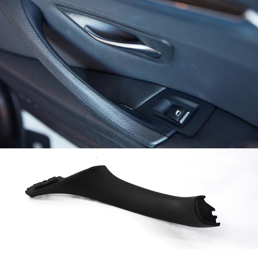 1x Black Rear Left Side Inner Door Handle Trim Cover For BMW F10 Sedan 2010-2017
