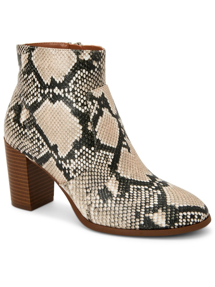 STYLE & COMPANY Womens Beige Round Toe Block Heel Zip-Up Dress Booties 7 M