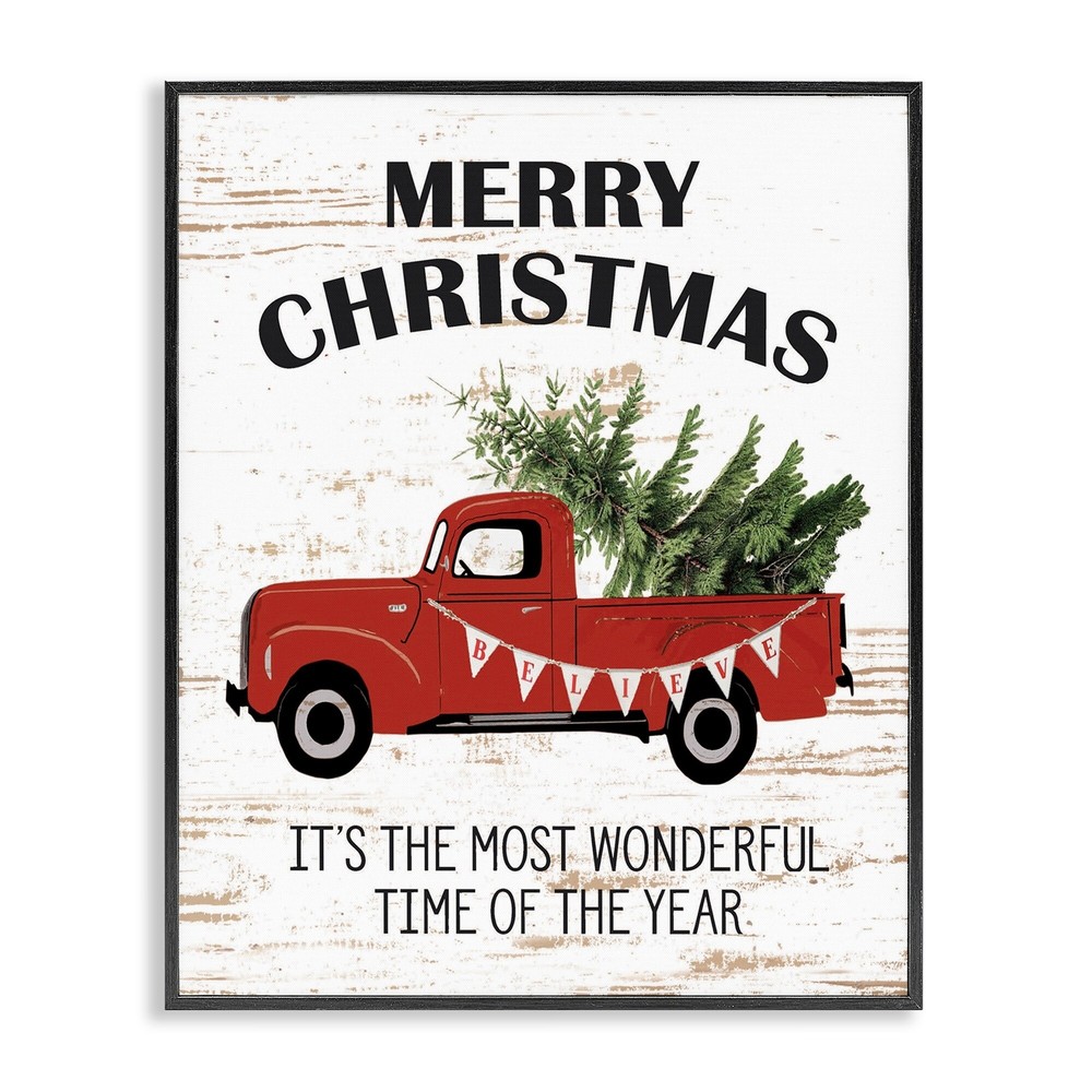 Stupell Christmas Most Wonderful Vintage Framed Giclee Multi 11 x 14