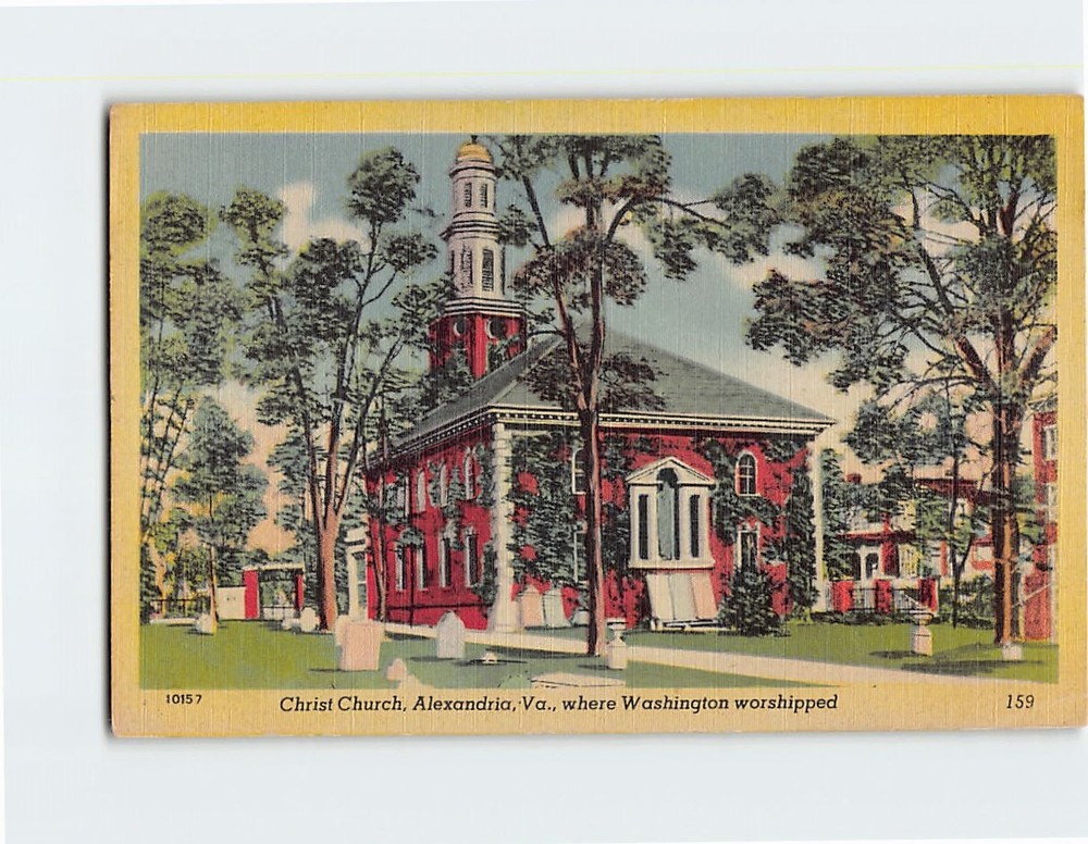Postcard Christ Church Where Washington Worshipped Alexandria Virginia USA