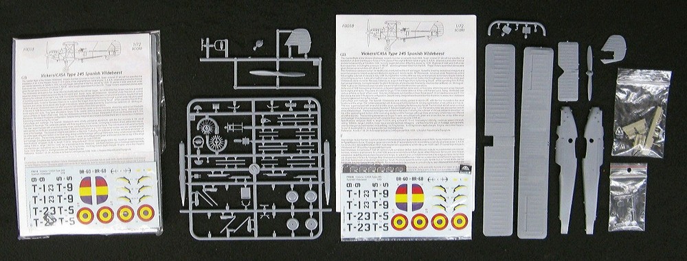 TWO (2) Azur-Frrom 1/72 VICKERS-CASA TYPE 245 SPANISH VILDEBEEST BAGGED KITS!!