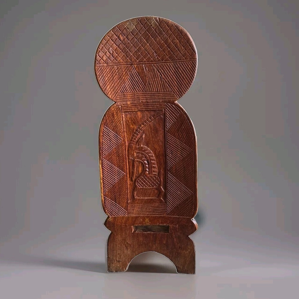 Vintage Antique African Birthing Chair Tribal Wood Carved Handmade BACK ONLY
