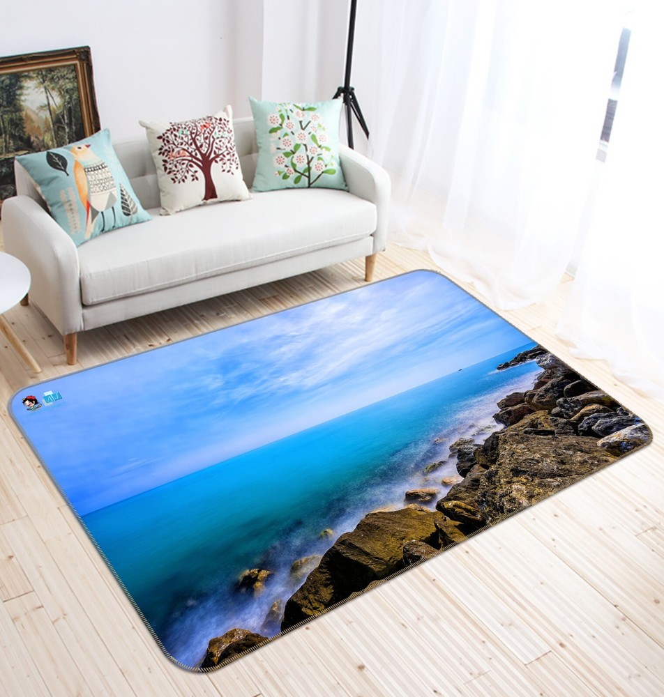 3D Blue Ocean Bricks ZHUC2746 Game Non Slip Carpet Mat Photo Carpet Amy