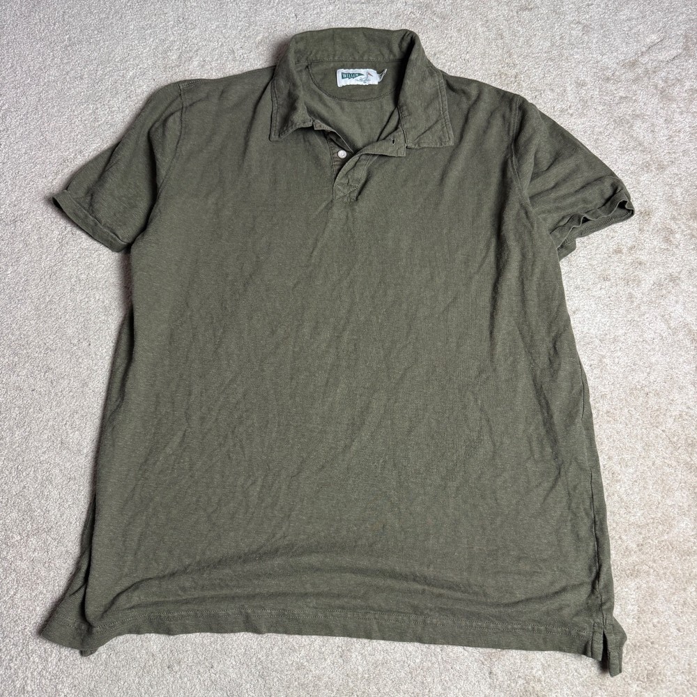 Wellen Mens Hemp Organic Cotton Blend Polo Shirt XL Green