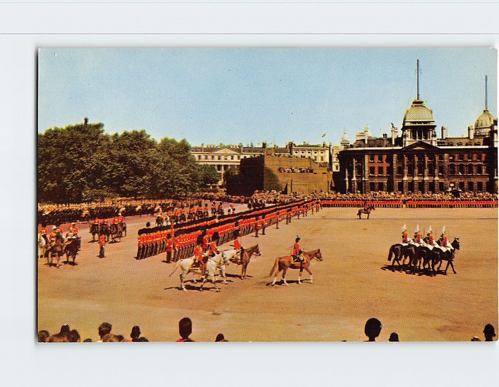 Postcard HM Queen Elizabeth  at the Trooping the Colour Ceremony London England