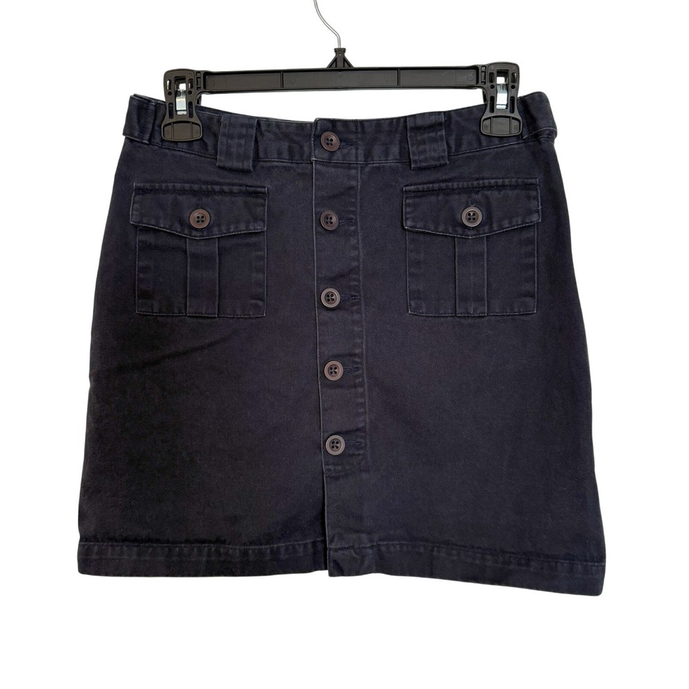 Gap Khakis Skirt Women’s Size 2 Blue Button Front Cotton Mini Vintage Y2K