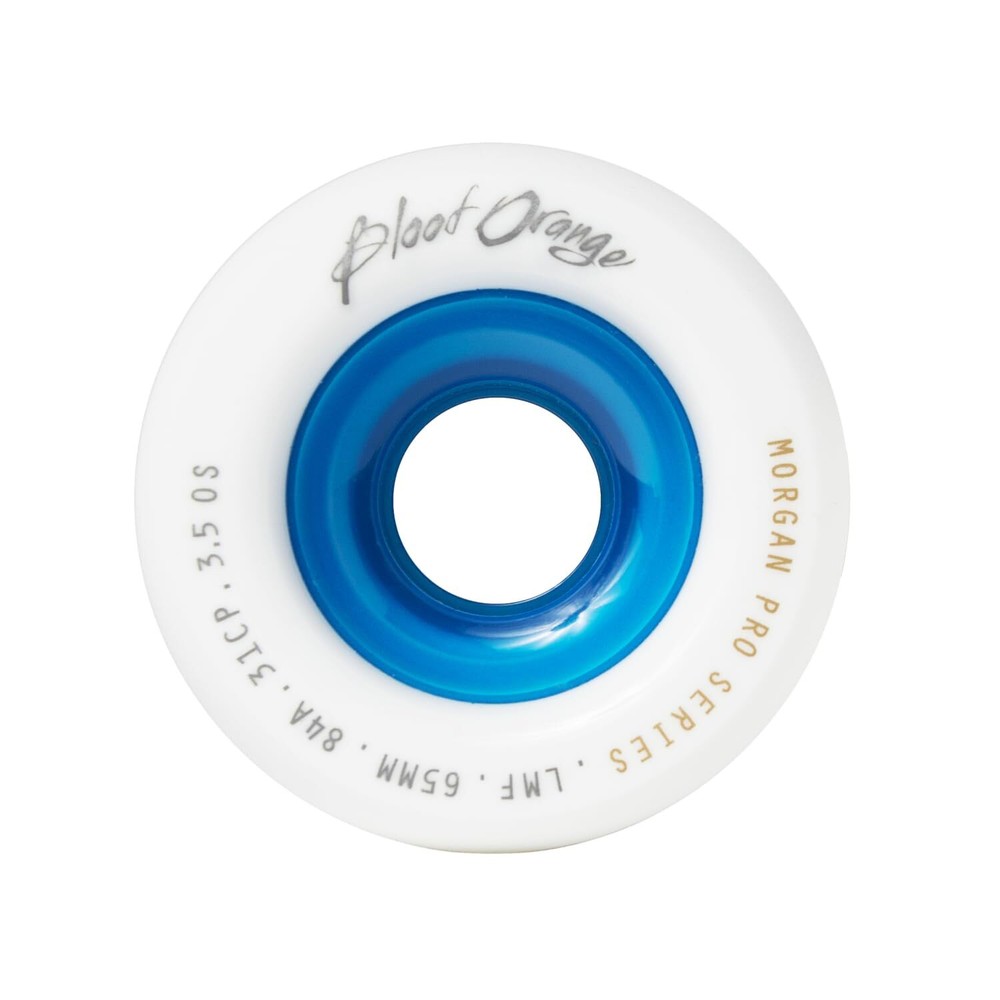 Blood Orange Liam Morgan White / Blue Longboard Wheels - 65mm 84a (Set of 4)