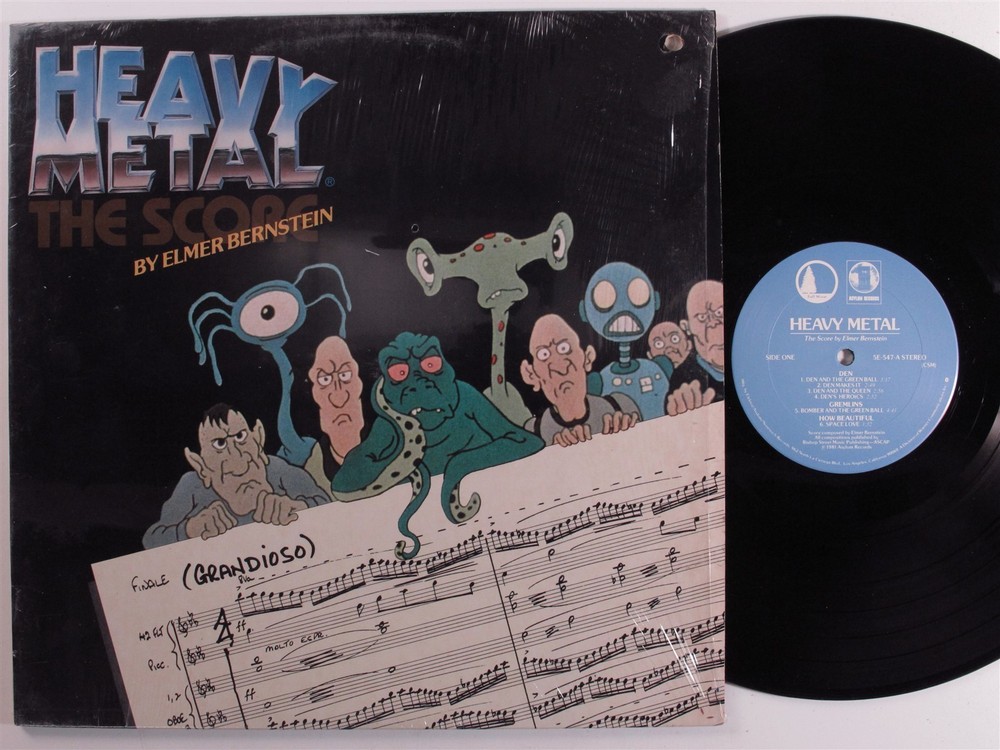 HEAVY METAL: THE SCORE Elmer Bernstein FULL MOON/ASYLUM LP VG+/VG++ SHRINK c