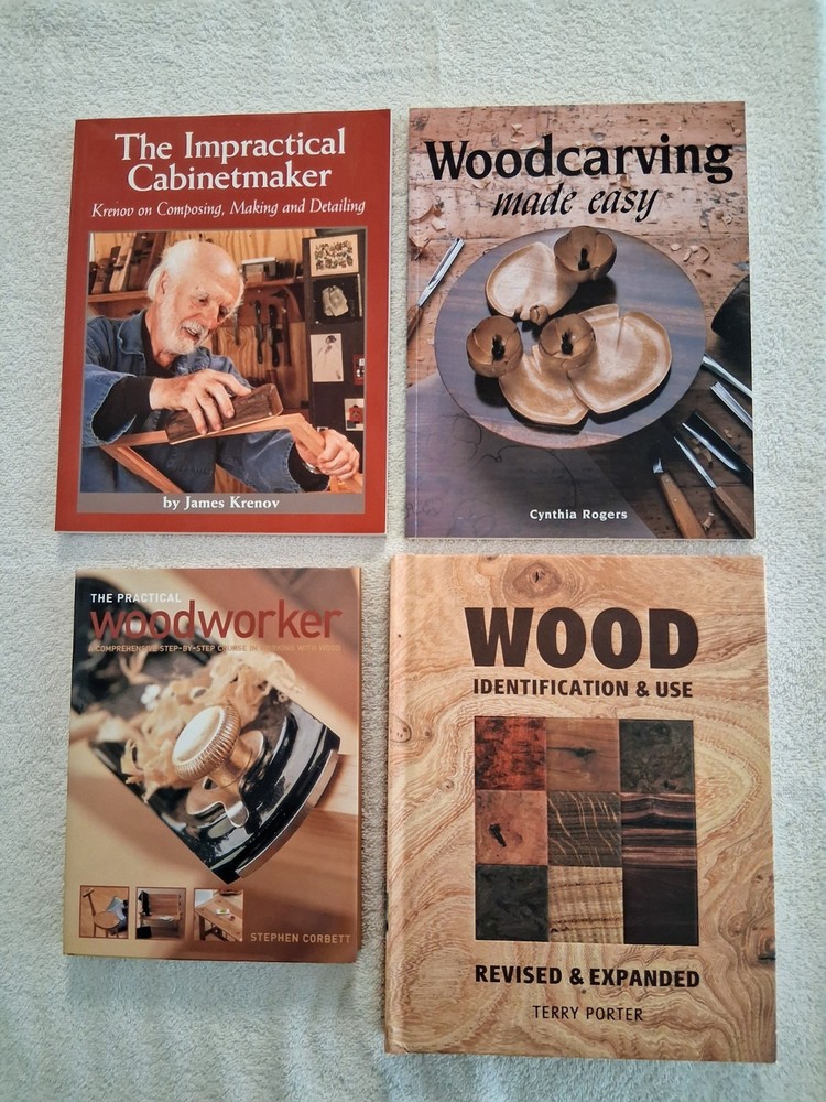 Lot of 4- Impractical Cabinetmaker,Wood ID&Use,Practical Woodworker, Woodcarving