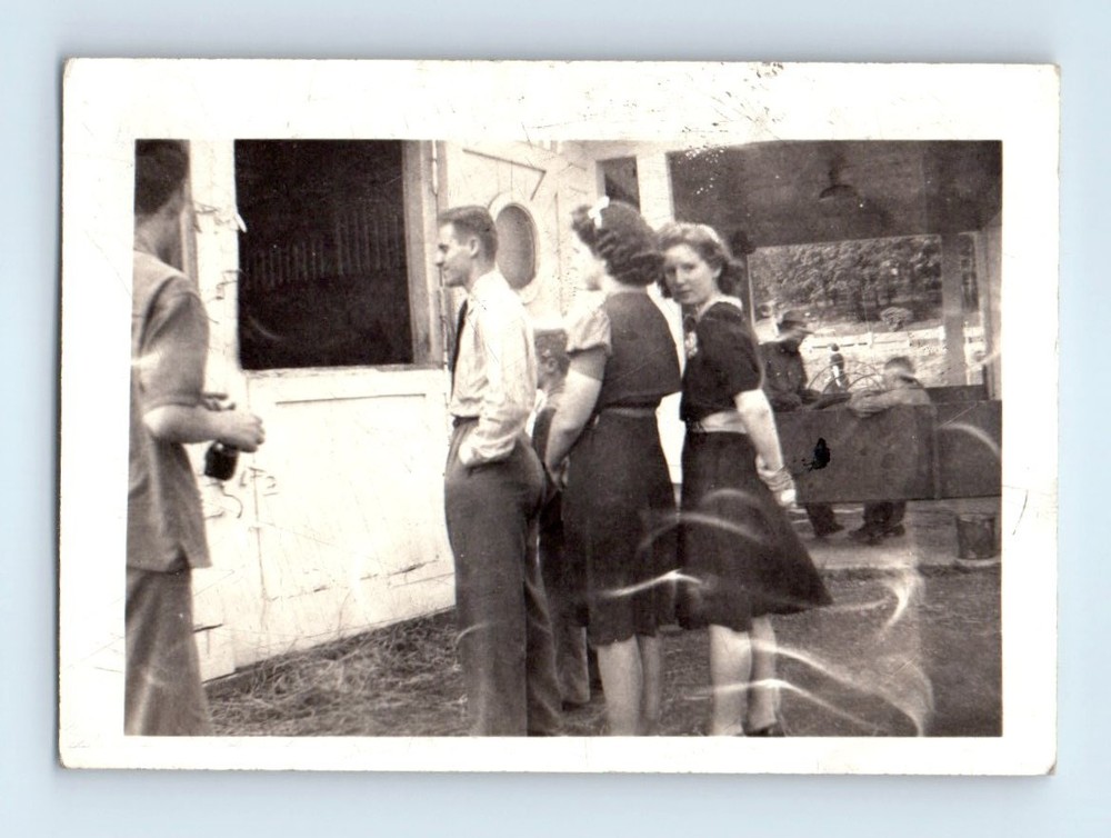 Old Vintage Photo MAN WOMEN HORSE STABLES ABSTRACT GHOST LIGHT ODD UNUSUAL