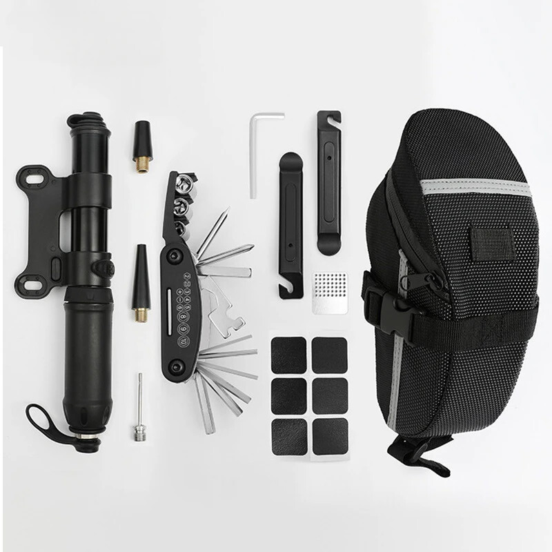 40-Piece Bike Repair Kit with Pump, Tire Patches & Multi-Tool
