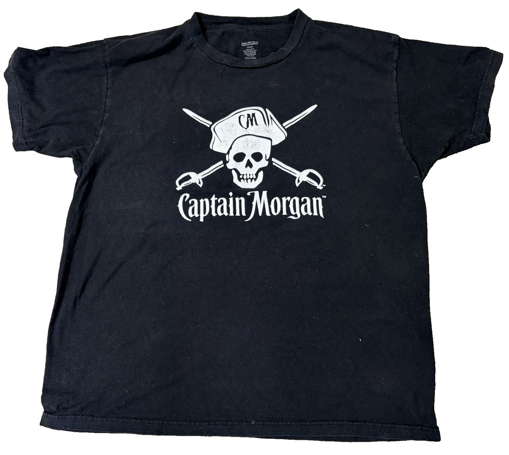 Captain Morgan Skull and Crossed Swords Black XL Men’s T Shirt