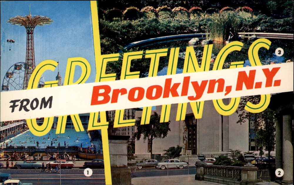 Greetings From Brooklyn New York vintage postcard c786