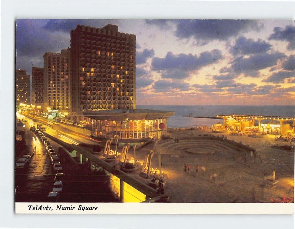 Postcard Namir Square At Night Tel Aviv Israel