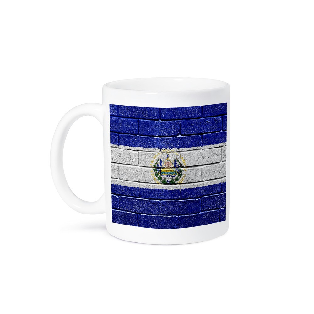 3dRose, National flag of El Salvador painted onto a brick wall Salvadorian, Mug