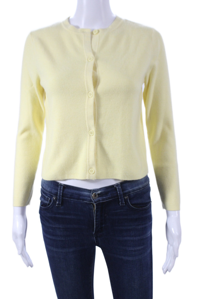 Zara Women Yellow Viscose Cardigan Long Sleeve Round Neck Size SFree Shipping in US $100+ Orders | $6.95 Orders Below