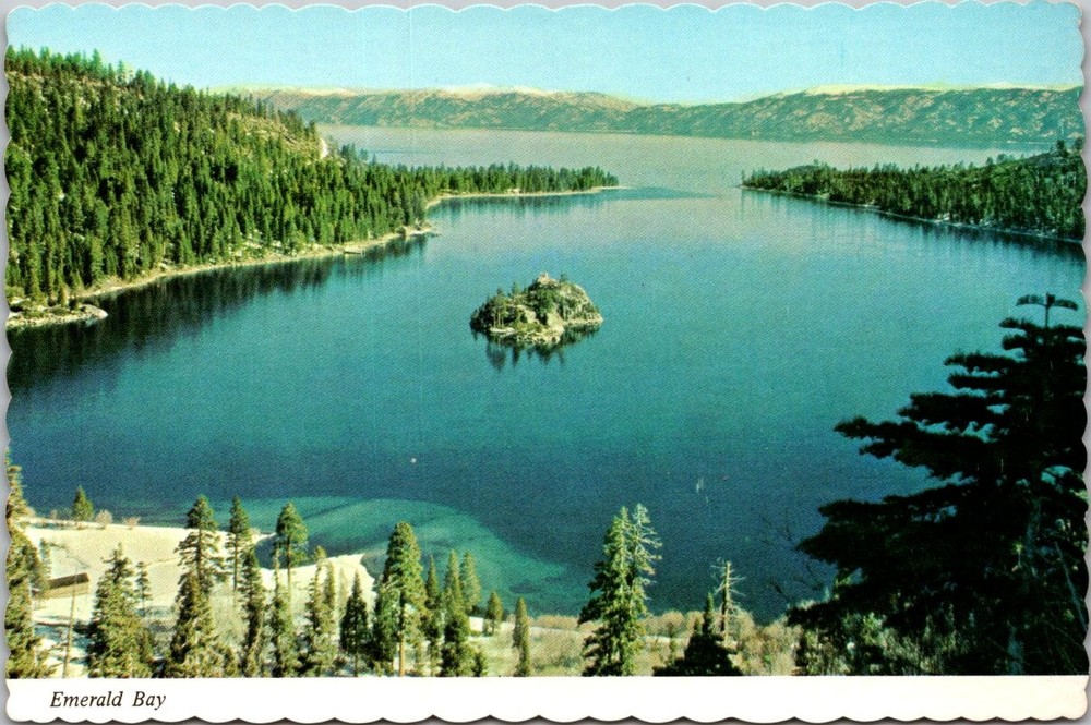 Emerald Bay Lake Tahoe California Scenic View Continental Postcard C110