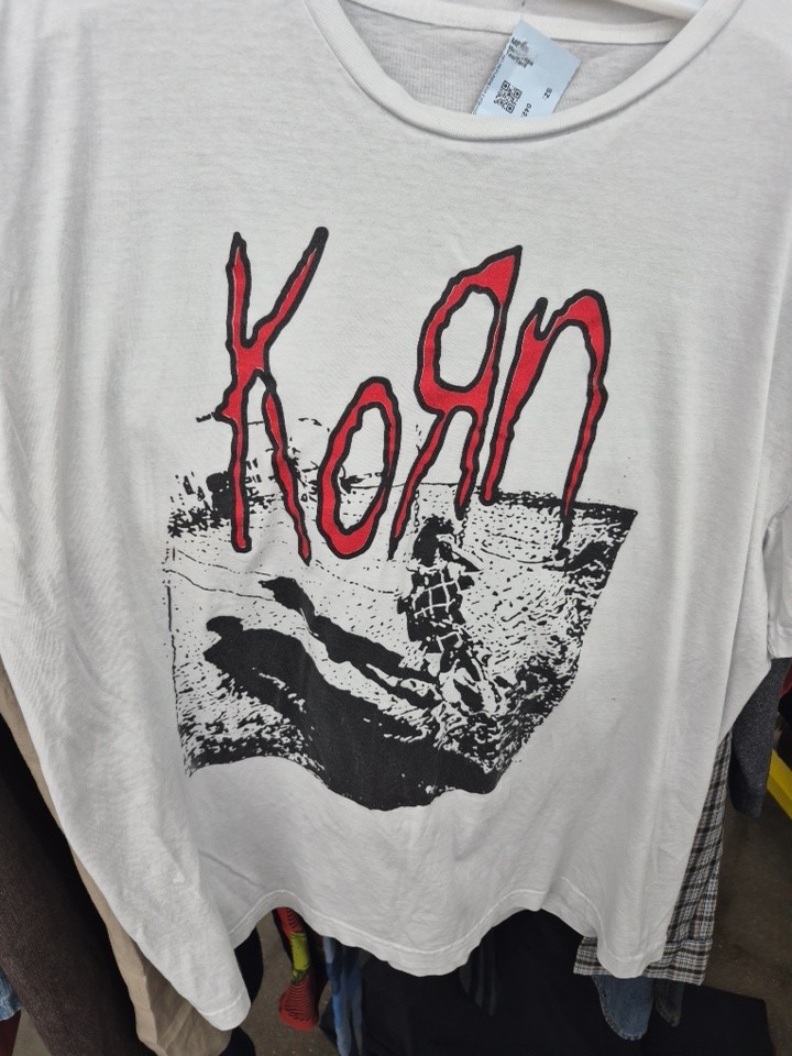 Korn S/T t shirt Large  white Good Condition Nu-Metal