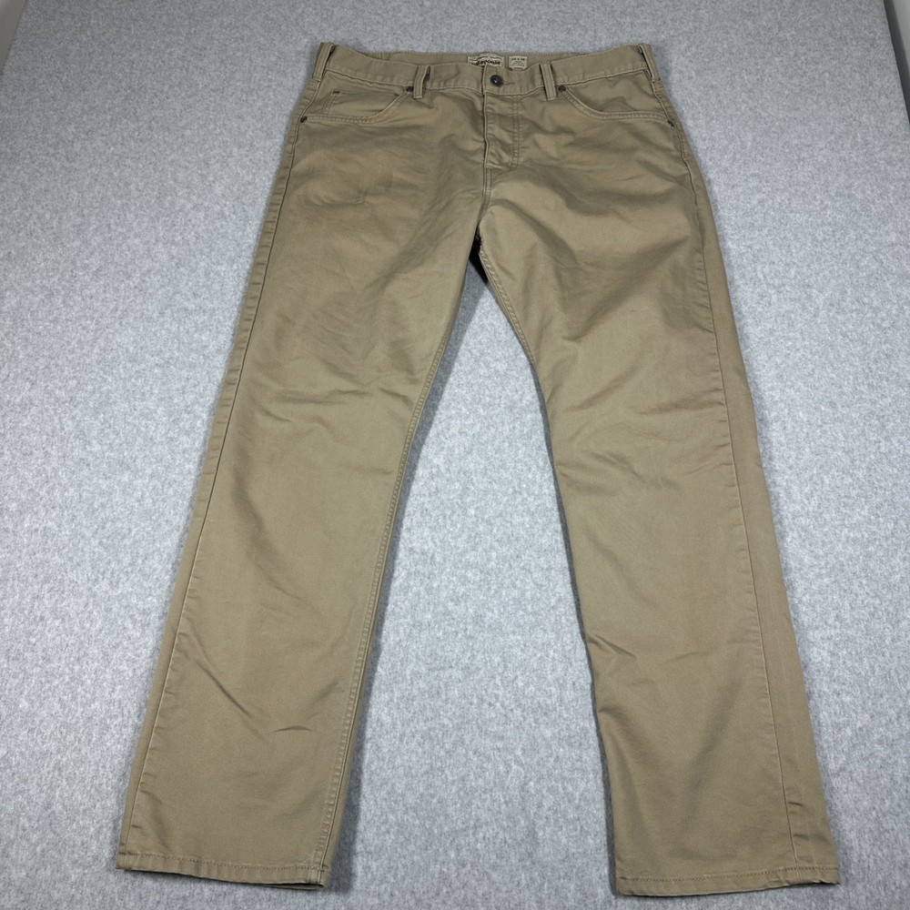 Patagonia Men's Performance Twill Jeans Khaki Straight Iron Clad 36x30 Pants