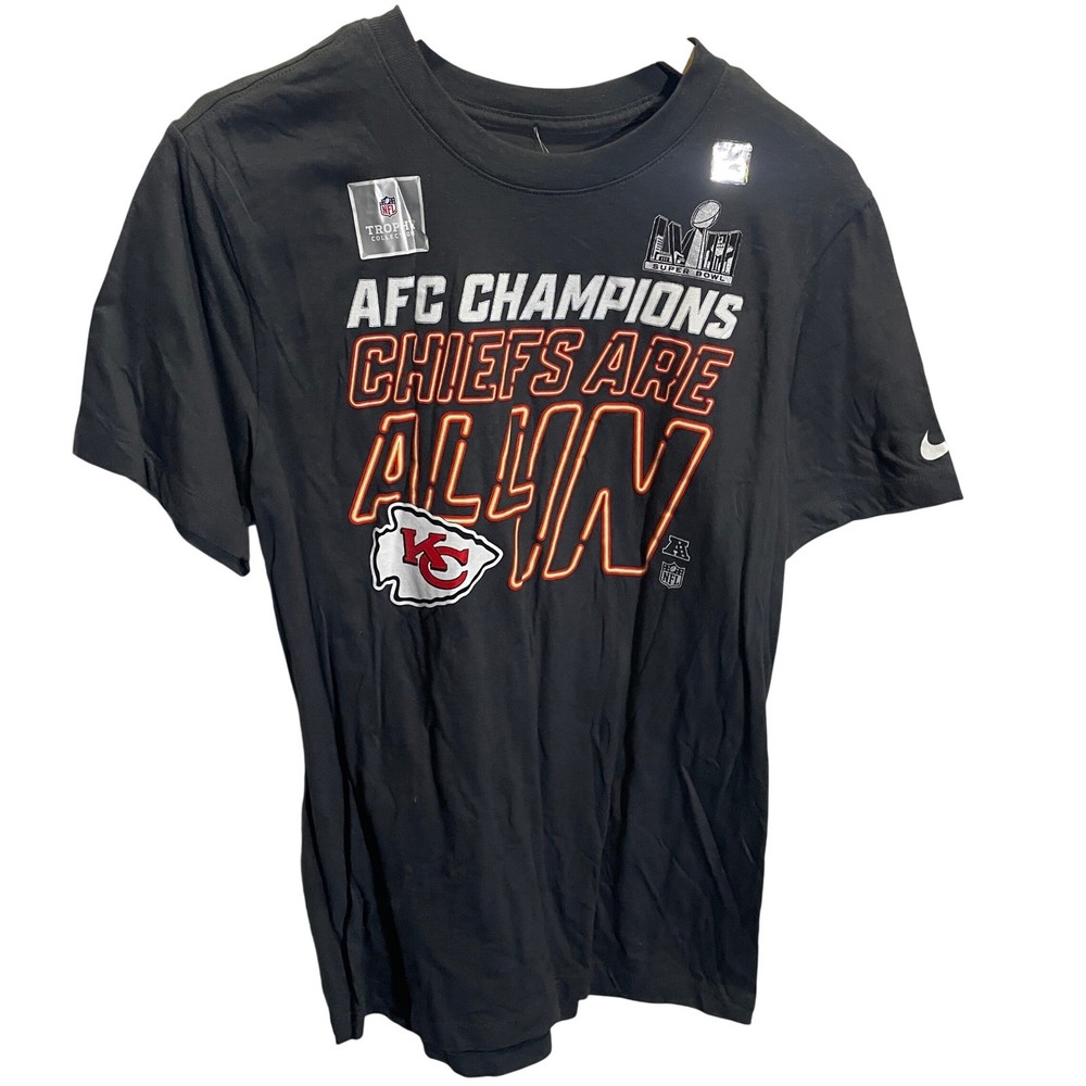 Nike Kansas City Chiefs AFC Champions Super Bowl LVIII T-Shirt Mens Small Black
