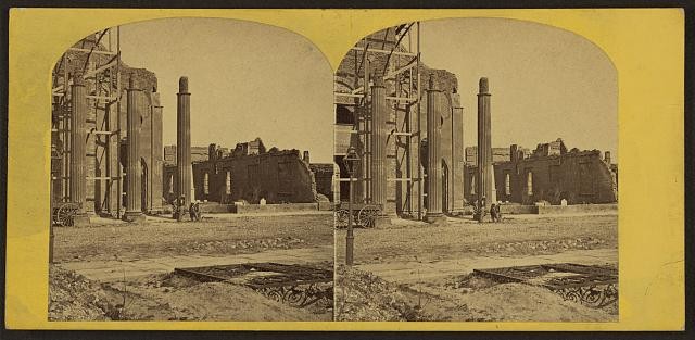 Charleston SC 1865 Ruins of Circular Church Secession Hall Stereograph