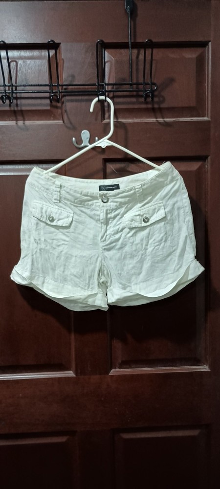 INC International Concepts White 100% Linen Shorts Size 6