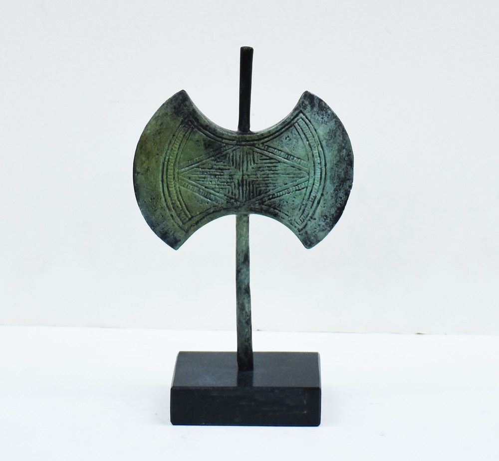 ダブルヘッドアックス - ミニブロンズラボライス - ミュージアム複製 - 美濃時代