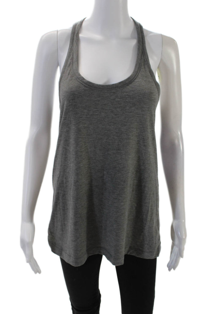 Lululemon Womens Scoop Neck Lightweight Knit Racerback Tank Top Gray Size 8Free Shipping in US $100+ Orders | $6.95 Orders Below