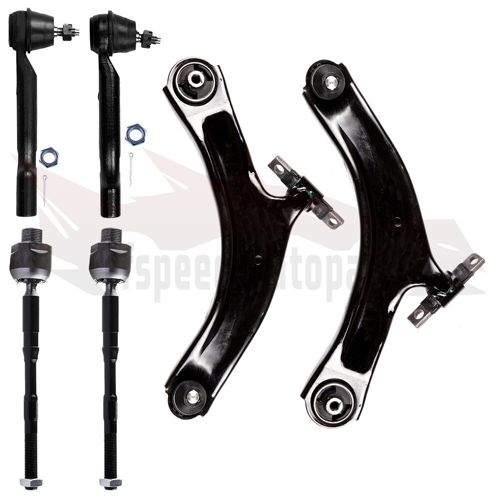 Steering Suspension Kit Lower Control Arms Tie Rods For Nissan Rogue 2008-2015