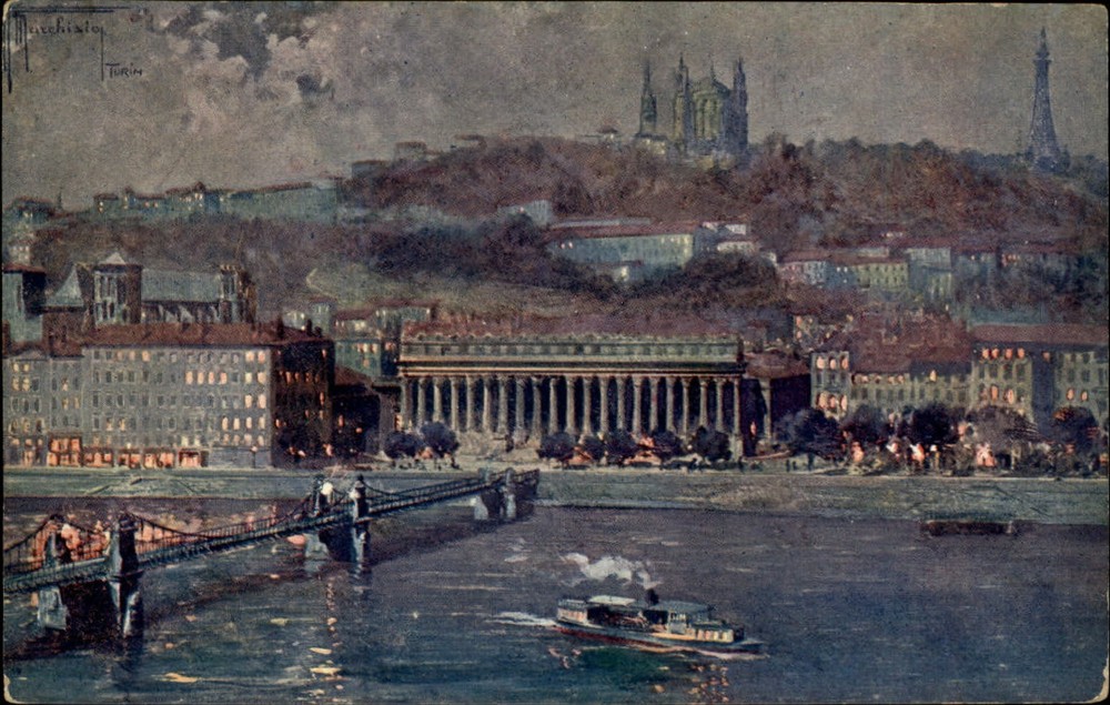Lyon France Palais de Justice vintage postcard s031