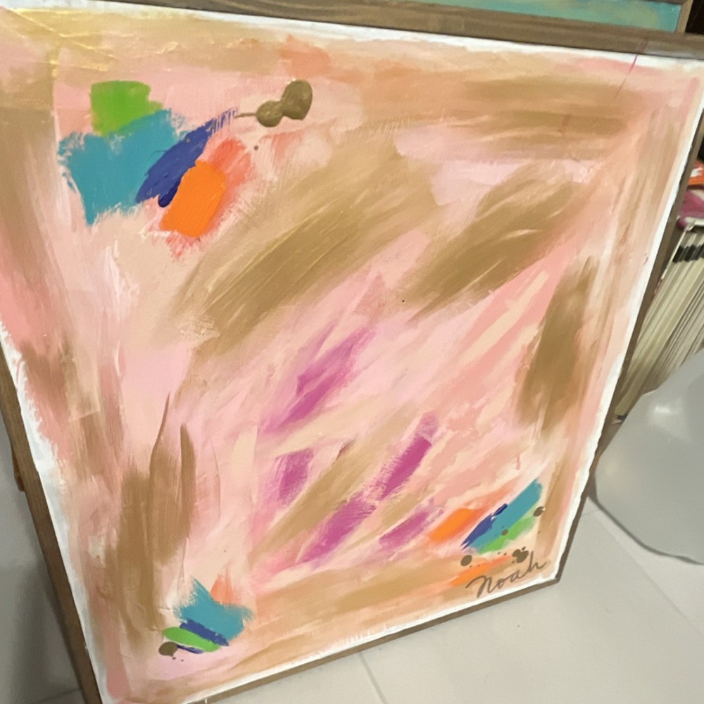 Noah Abstract Original Acrylic Painting on Canvas Signed Medium Contemporary Art