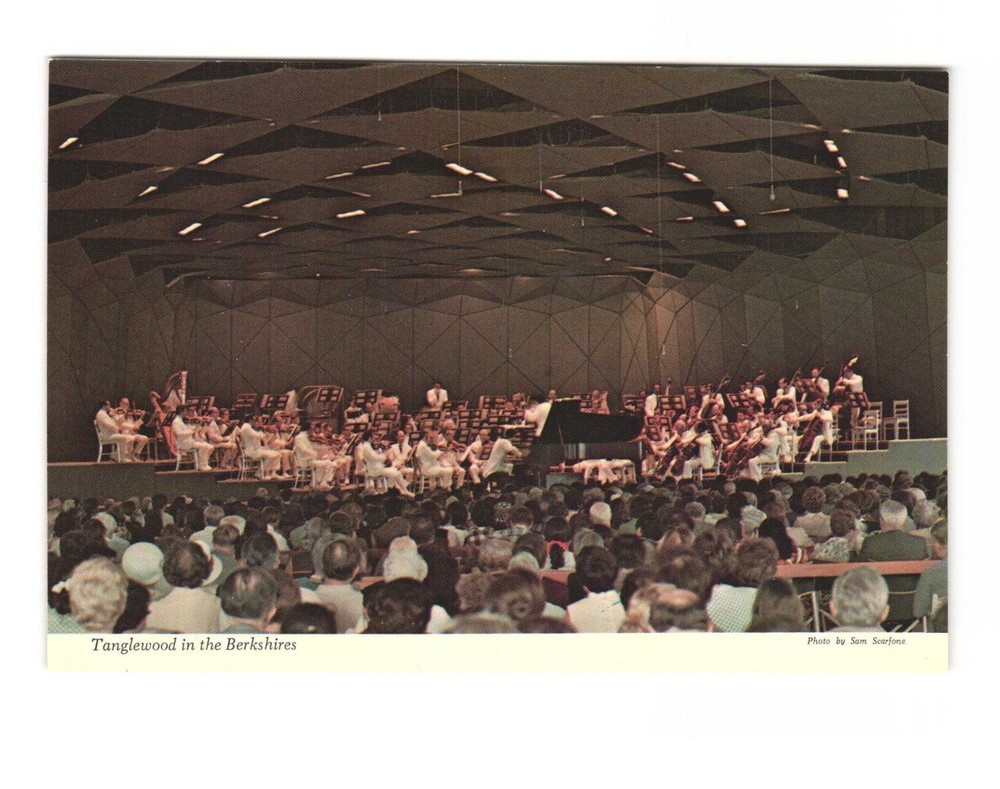 Tanglewood in the Berkshires Boston Symphony Orchestra vintage postcard unposted