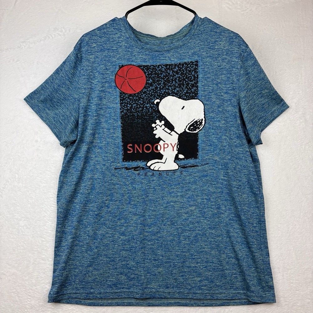 Retro 2016 Peanuts Snoopy Playing Basketball Blue Green T-Shirt Size XL Sports