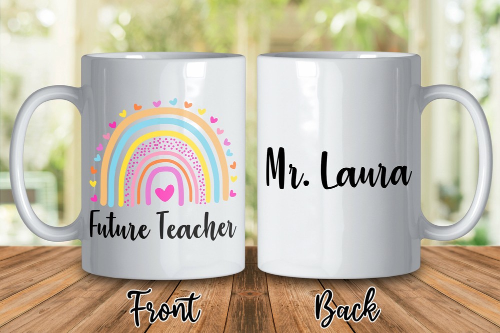 Future Teacher Rainbow Mr Laura Est 2021 Mug Gift