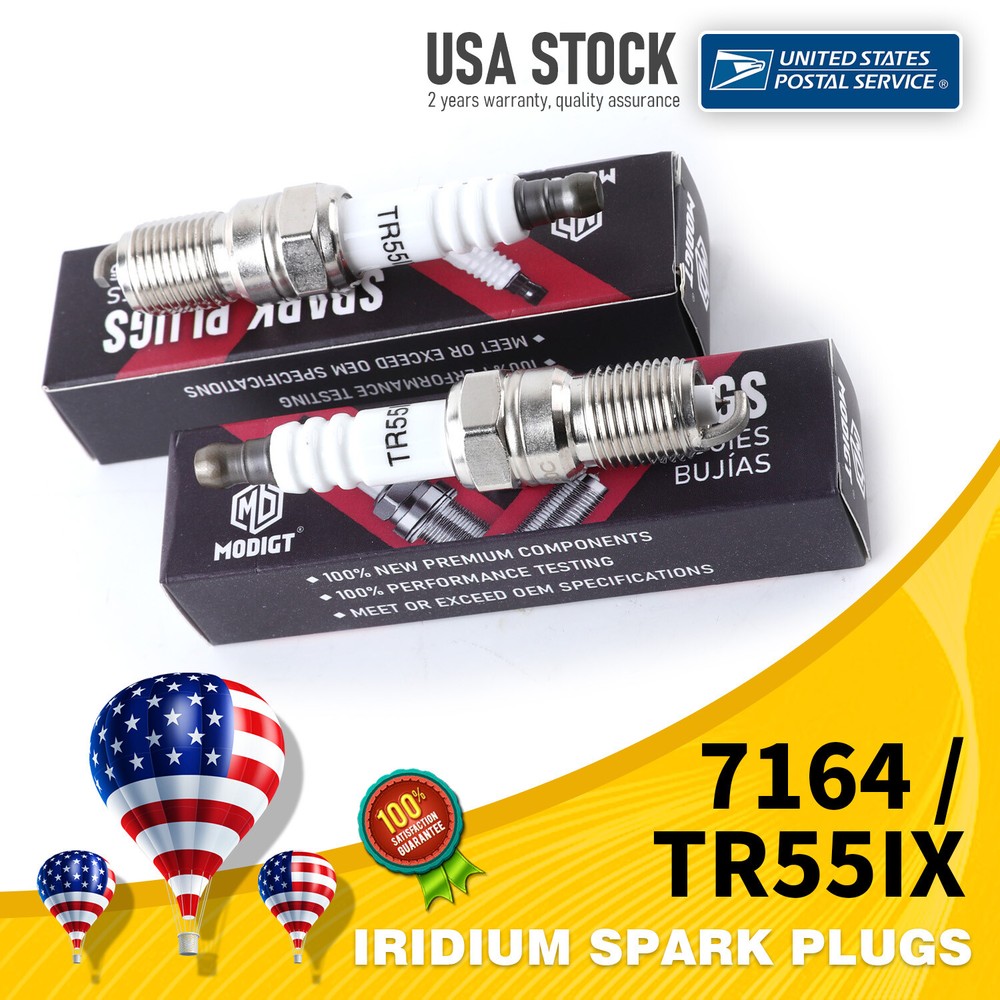 4X Iridium Resistor Spark Plugs High Performance OEM 7164 TR55IX