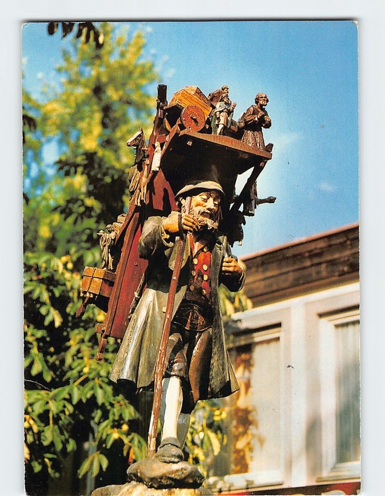 Postcard Wood Carving Der Kraxentrager Oberammergau Germany