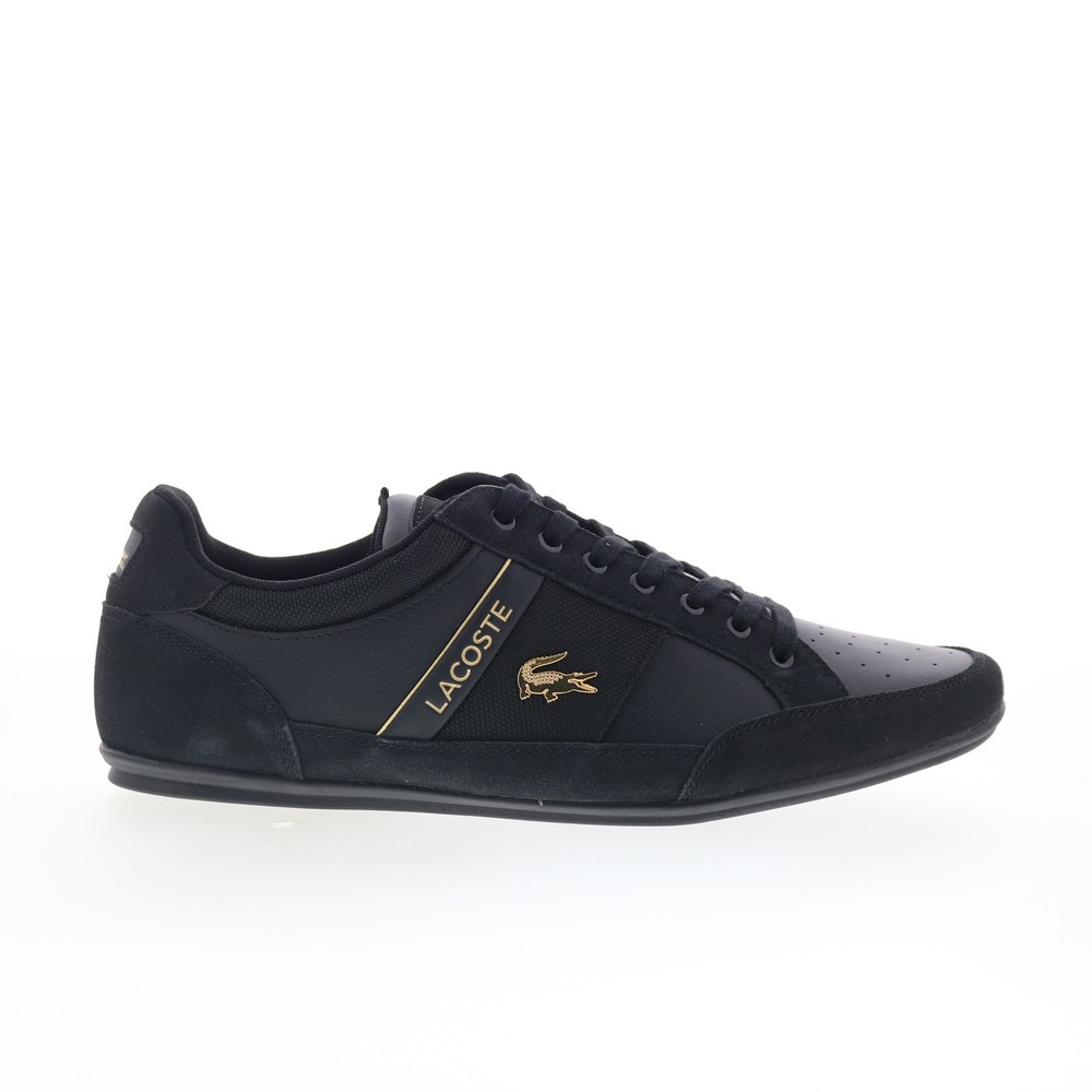 Lacoste Chaymon 125 1 CMA Mens Black Leather Lifestyle Sneakers Shoes