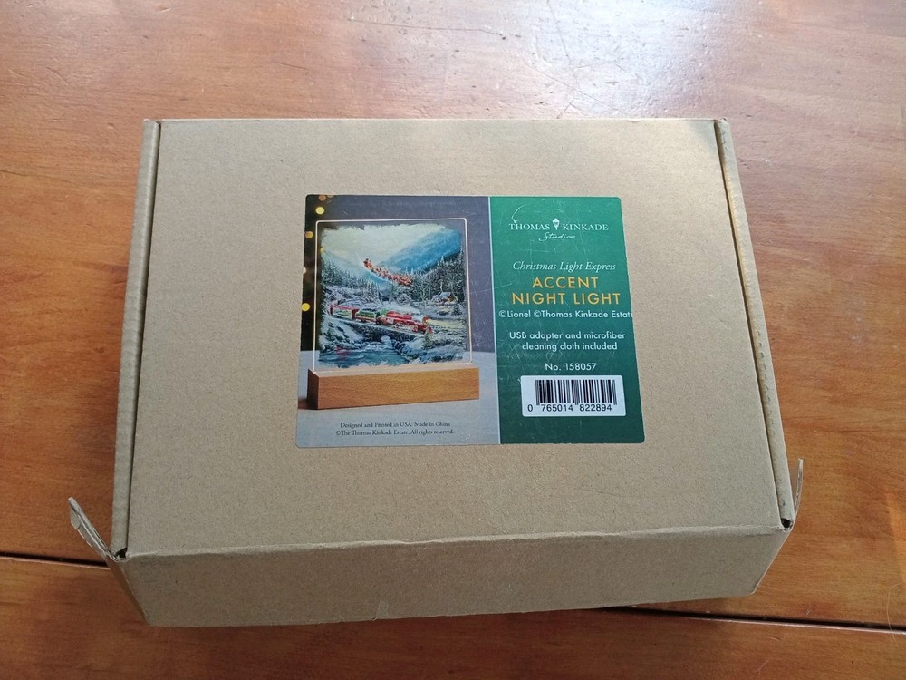Thomas Kinkade Christmas Train Night Light Lionel Express Accent Lamp  -image