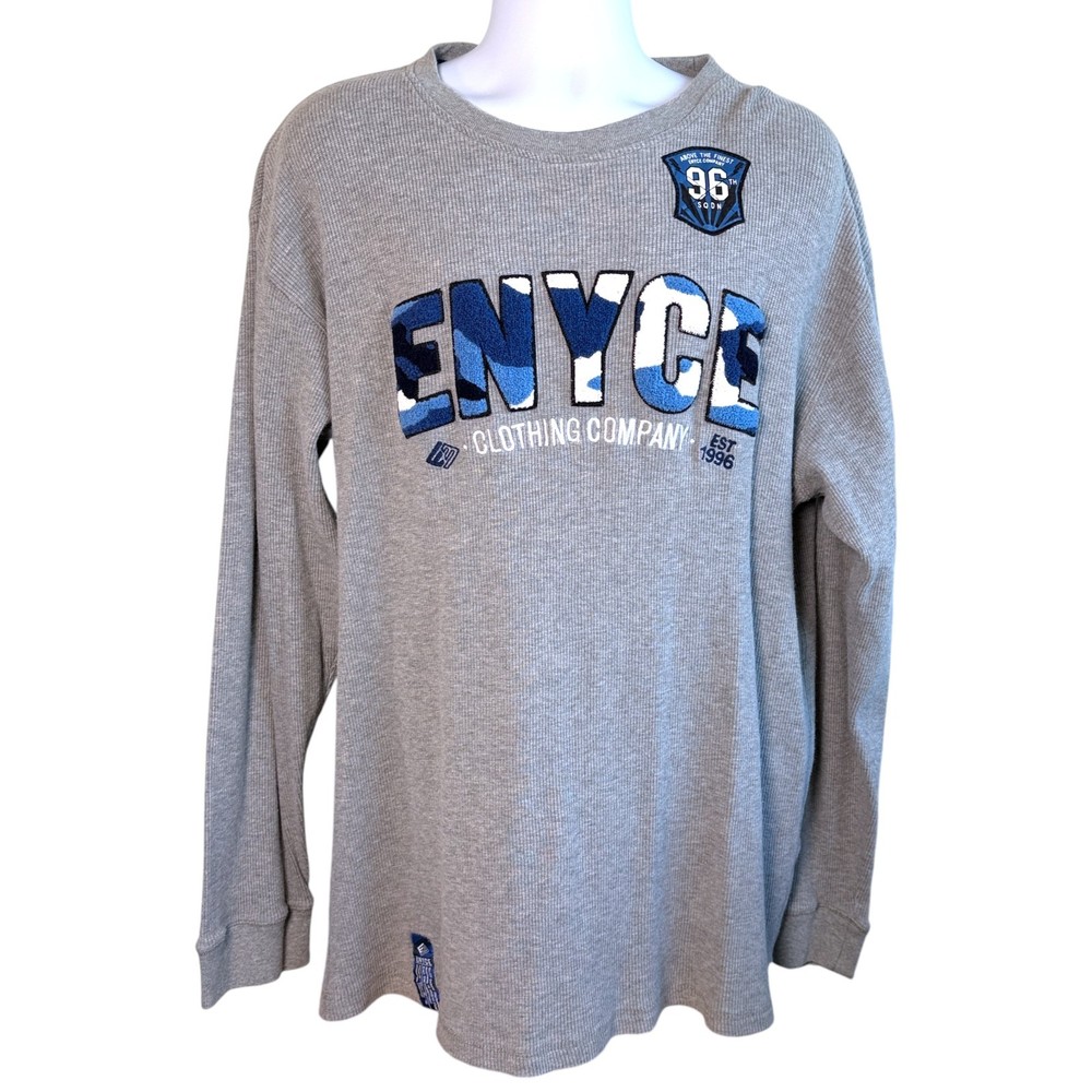 Vintage Y2K Enyce Waffle Knit Long Sleeve Shirt Size 3XL Urban Streetwear