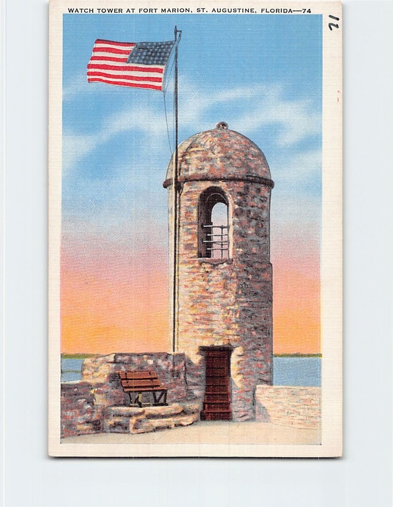 Postcard Watch Tower Fort Marion Saint St. Augustine Florida USA North America