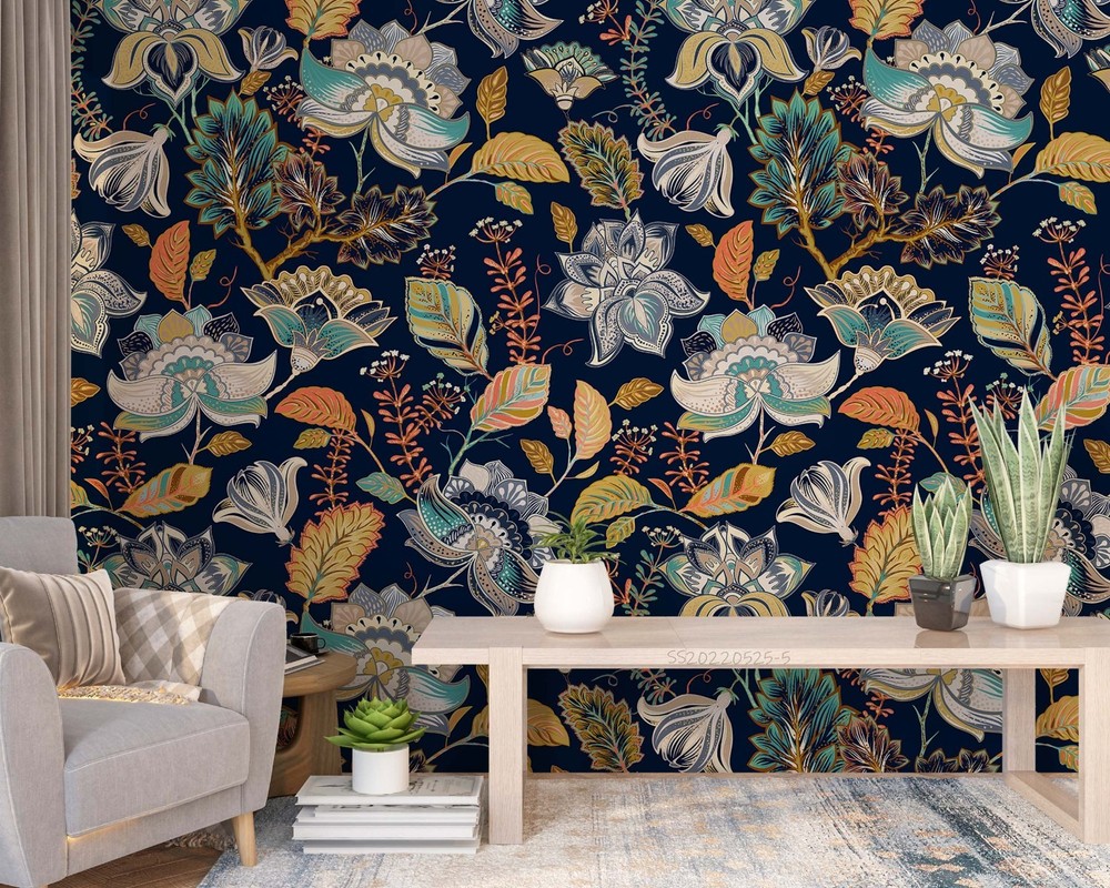 3D Flowers Flora Watercolor Pattern Wall Murals Wallpaper Murals Wall Sticker