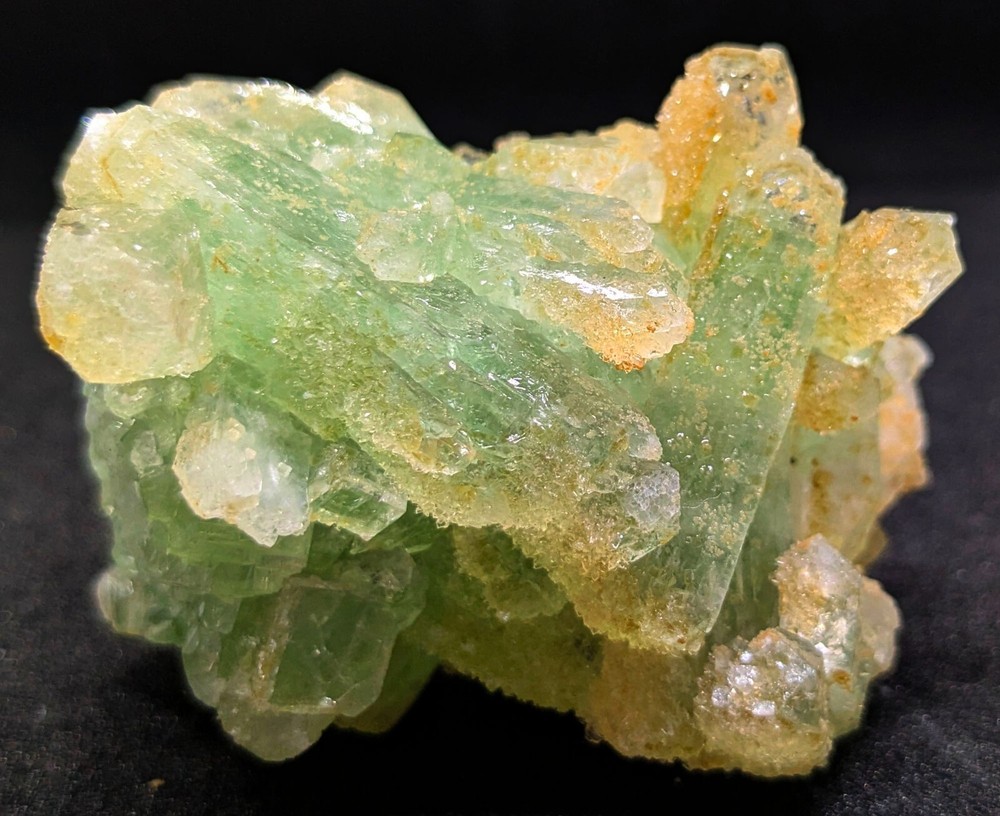 Green Apophyllite Cubes Formation W/ Stilbite Bows Minerals Specimen+21.