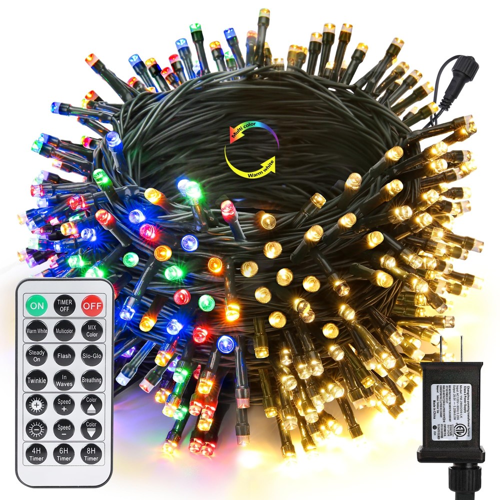 Color Changing Christmas Lights, 100FT 300 LED String Lights with Remote Time...