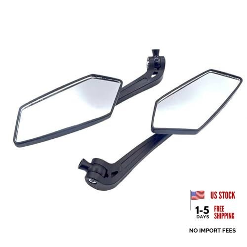 2 PCS Motorcycle Rear View Mirrors, 360-degree Adjustable Wide Angle Rear View