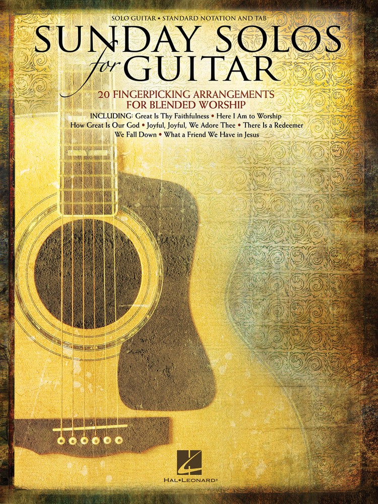 Sunday Solos for Guitar Tab Christian Worship Fingerstyle Sheet Music Book
