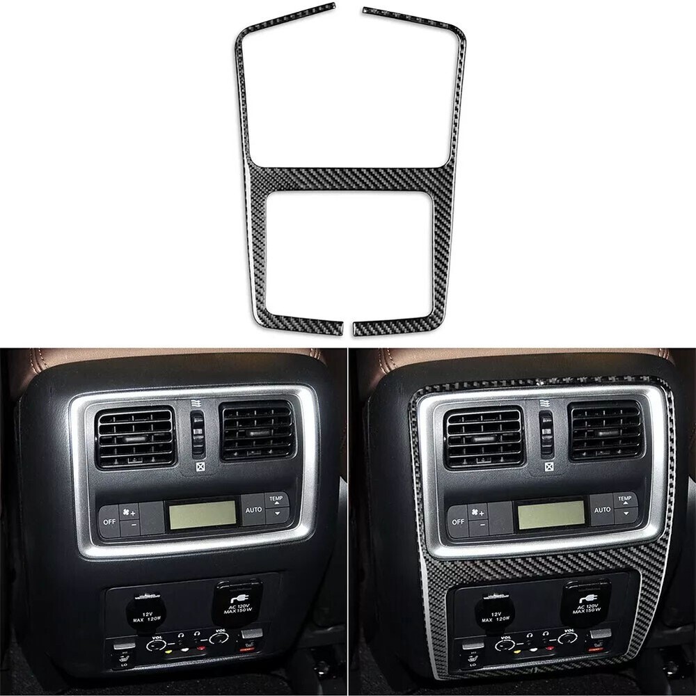 Interior Rear AC Control Panel Frame Real Carbon Fiber Trim For JX35 QX60 13-16