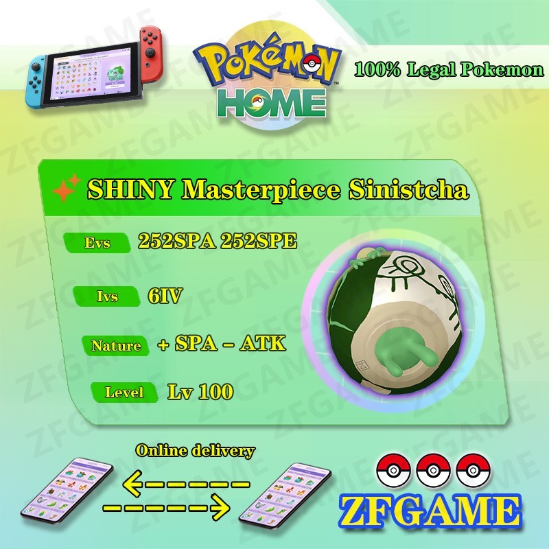 ✨6IV SHINY Masterpiece Sinistcha + EVS🚀 POKEMON HOME✨Champions✨Online delivery⚡